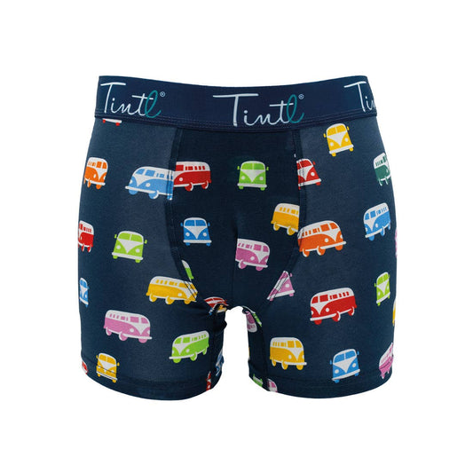 TINtl Men’s Cotton Boxer Shorts Retro Van Print