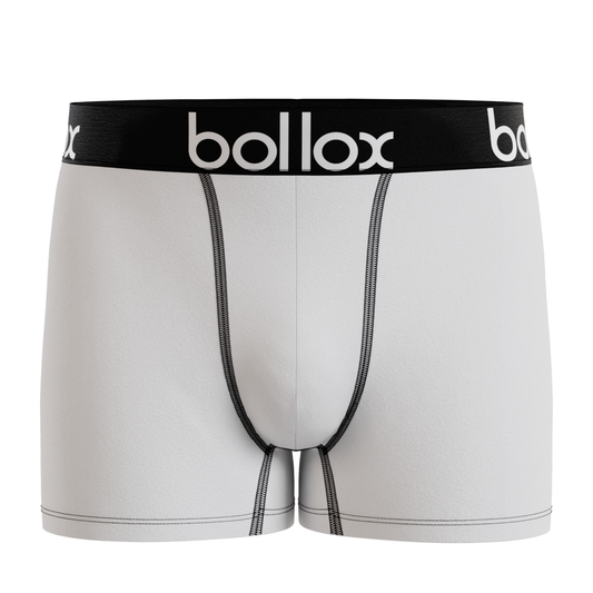 Bollox - White with black band - Men's Trunk - Bamboo & Cotton Blend (1Pack)