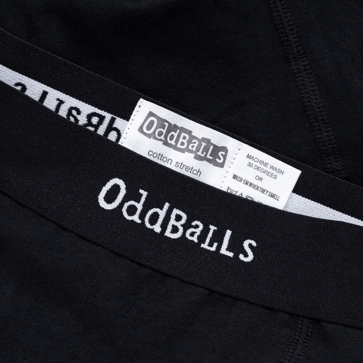 OddBalls Classic Black - Mens Cotton Boxer Shorts