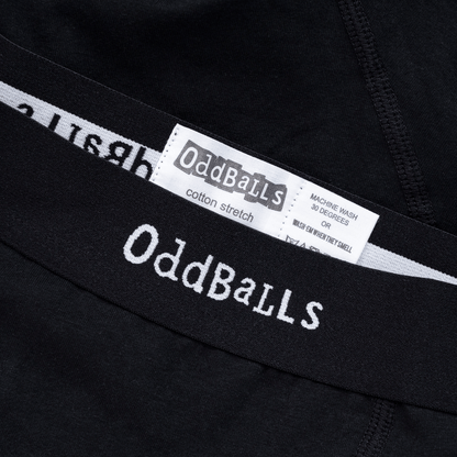 OddBalls Classic Black - Mens Cotton Boxer Shorts
