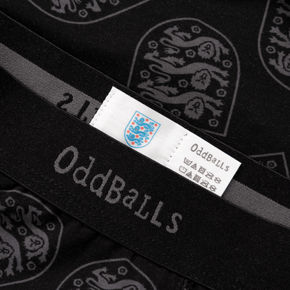 OddBalls England FA Black - Mens Cotton Boxer Shorts