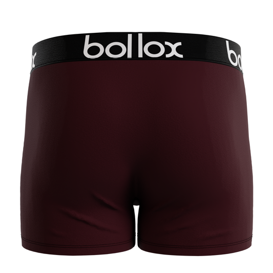 Bollox - Wine with black band - Men's Trunk - Bamboo & Cotton Blend (1Pack)
