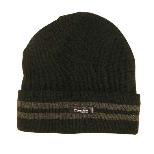Men's Winter Thinsulate Insulation Fleece Knitted Beanie Hat Stripe Warm Lightweight Breathable Quick Drying for Outdoor Activities Hiking Camping Skiing by Sock Stack