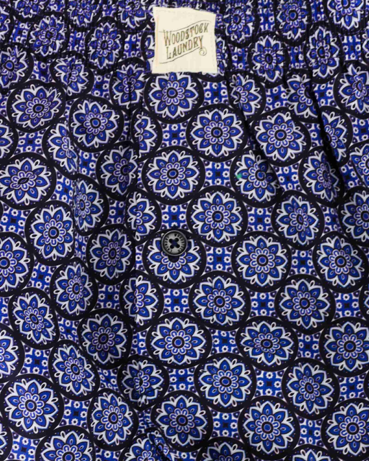Mens Boxer Shorts - Indigo Floral