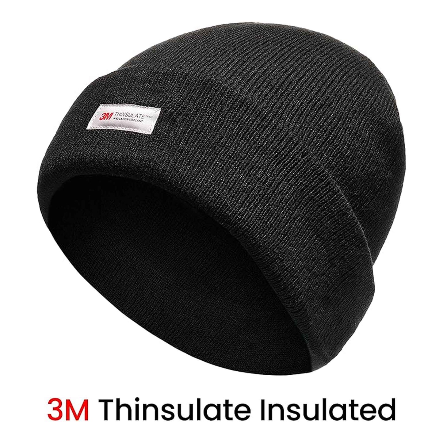 Pack of 2 Mens Winter Ski Beanie Hats with 3M Thinsulate Thermal Lining for Skiing Snowboarding Outdoor Activities Warm Breathable Moisture-Wicking Knit Caps by Sock Stack