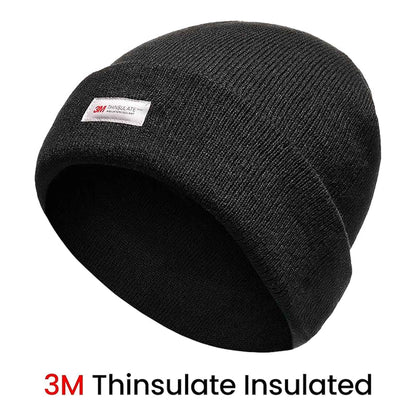 Pack of 2 Mens Winter Ski Beanie Hats with 3M Thinsulate Thermal Lining for Skiing Snowboarding Outdoor Activities Warm Breathable Moisture-Wicking Knit Caps by Sock Stack