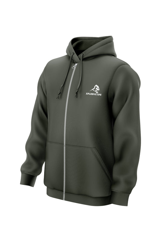 XAPE Prime V2 Zip Hoodie - Olive Green Xplosive Ape