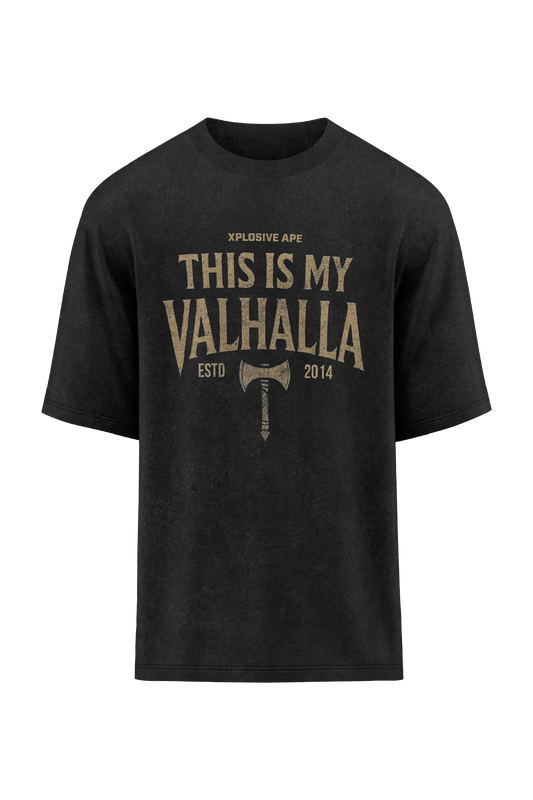 XAPE My Valhalla Oversized Tee - Acid Wash Black Xplosive Ape