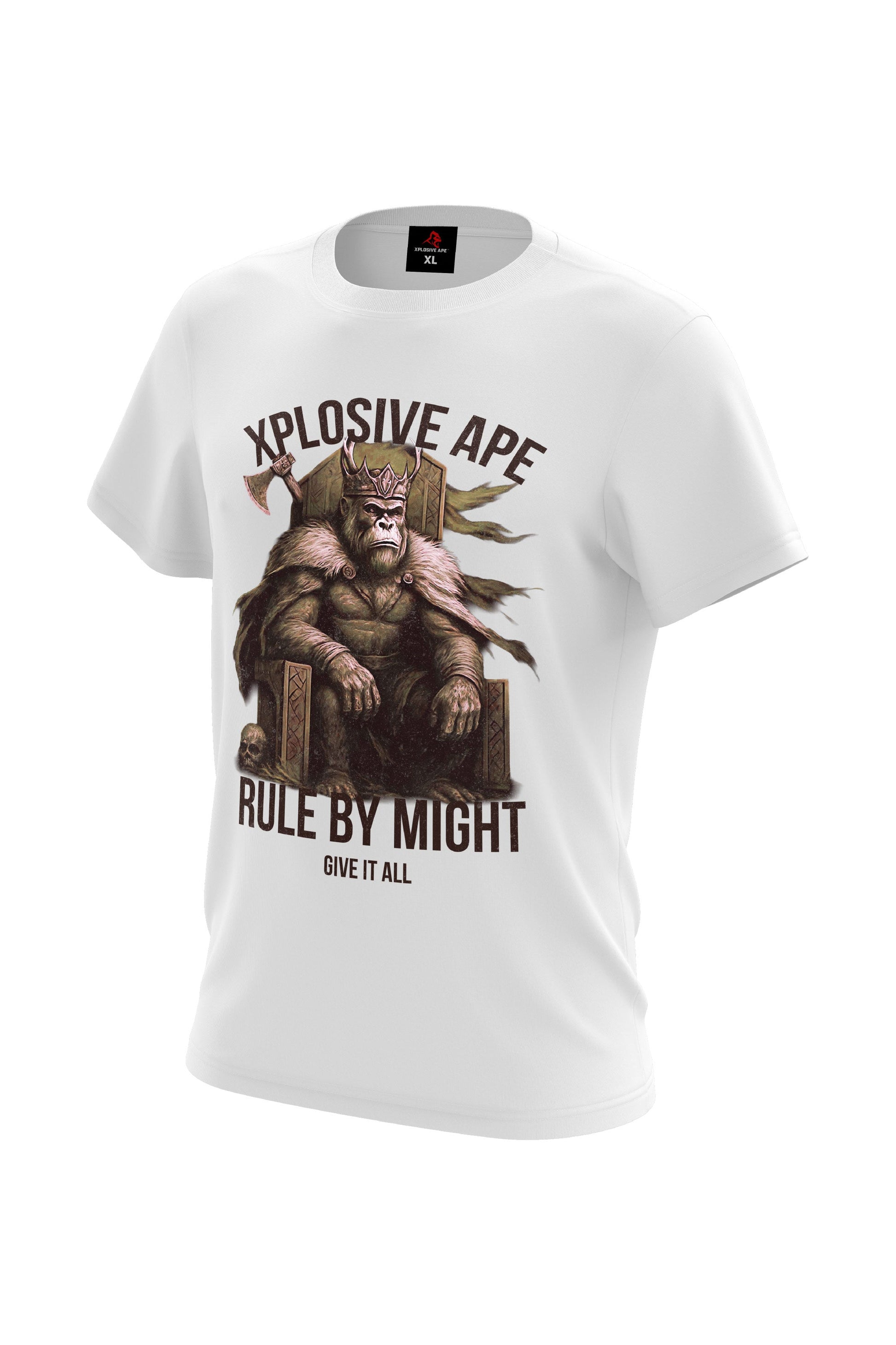 XAPE Rule By Might Tee - White Xplosive Ape