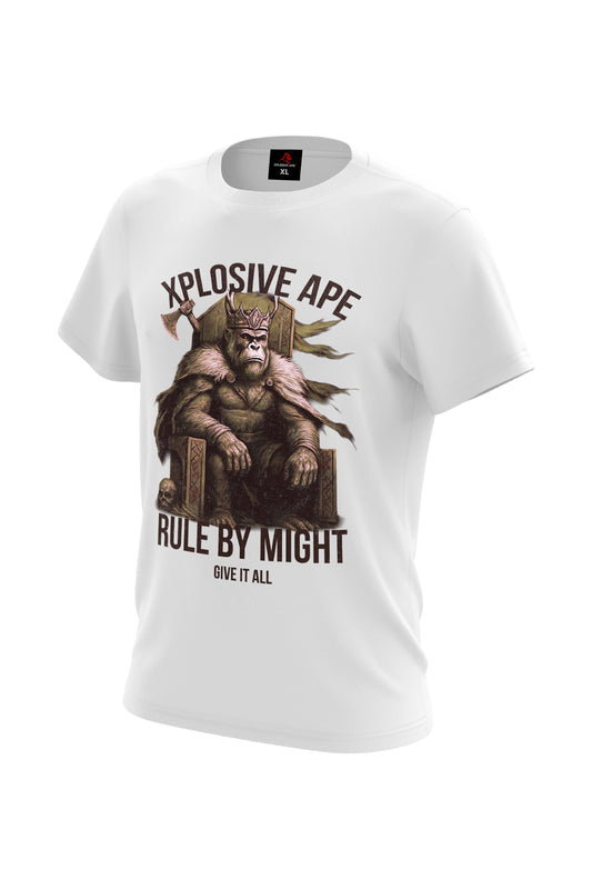 XAPE Rule By Might Tee - White Xplosive Ape
