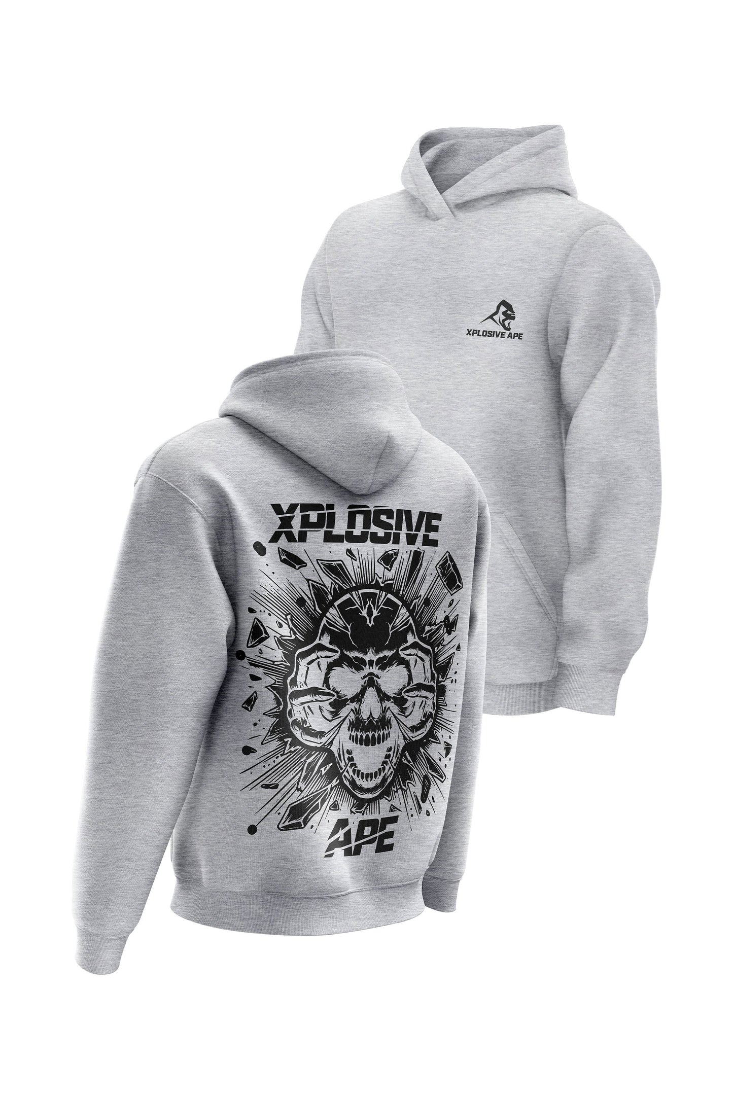 XAPE Shatter Hoodie - Heather Grey Xplosive Ape