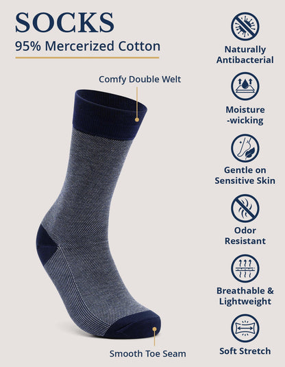 Premium Blue Argyle Cotton Socks