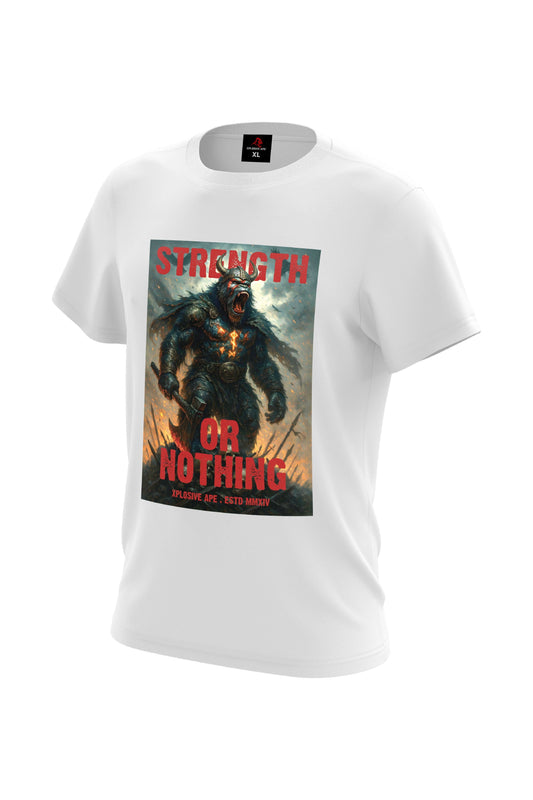 XAPE Strength Or Nothing Tee - White Xplosive Ape