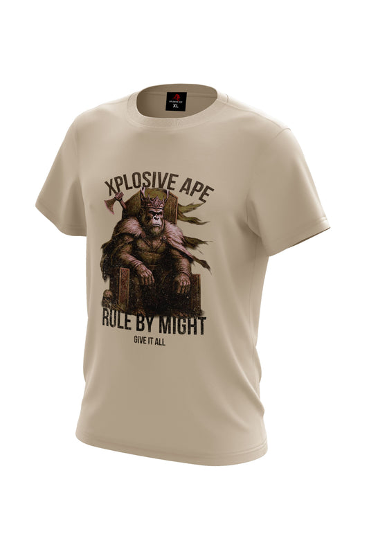 XAPE Rule By Might Tee - Sand Xplosive Ape