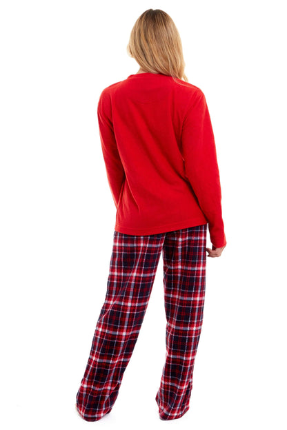 Women's Super Soft Reindeer Polar Fleece Pyjama Set Hooded Top Elasticated Pants Christmas Loungewear Winter Gift by Daisy Dreamer