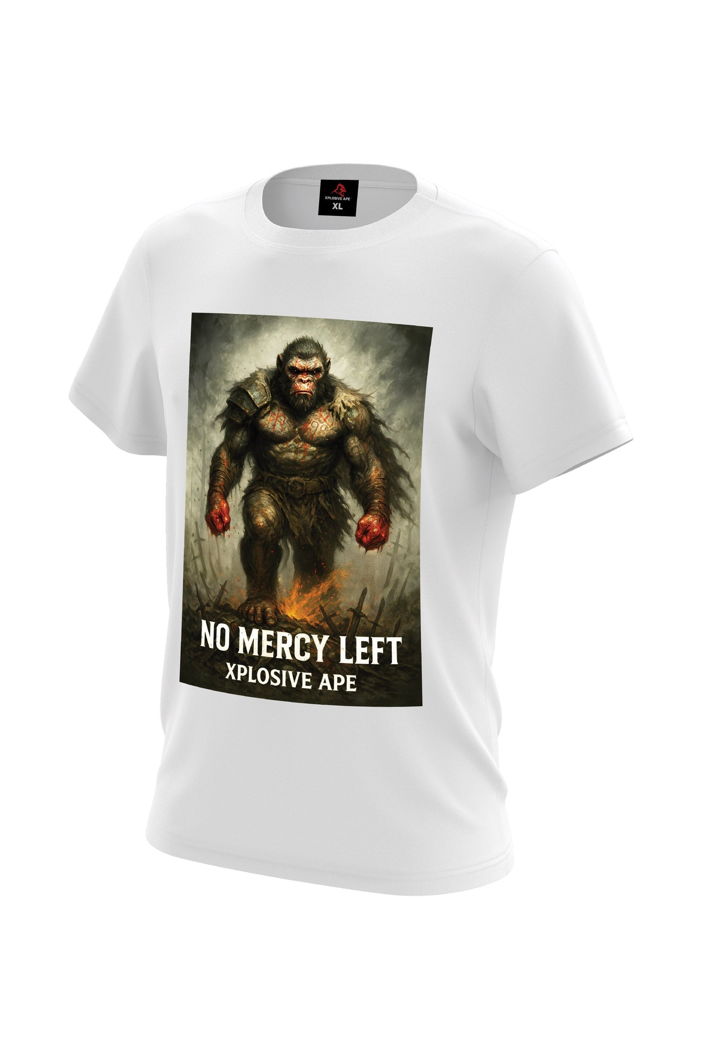 XAPE No Mercy Left Tee - White Xplosive Ape