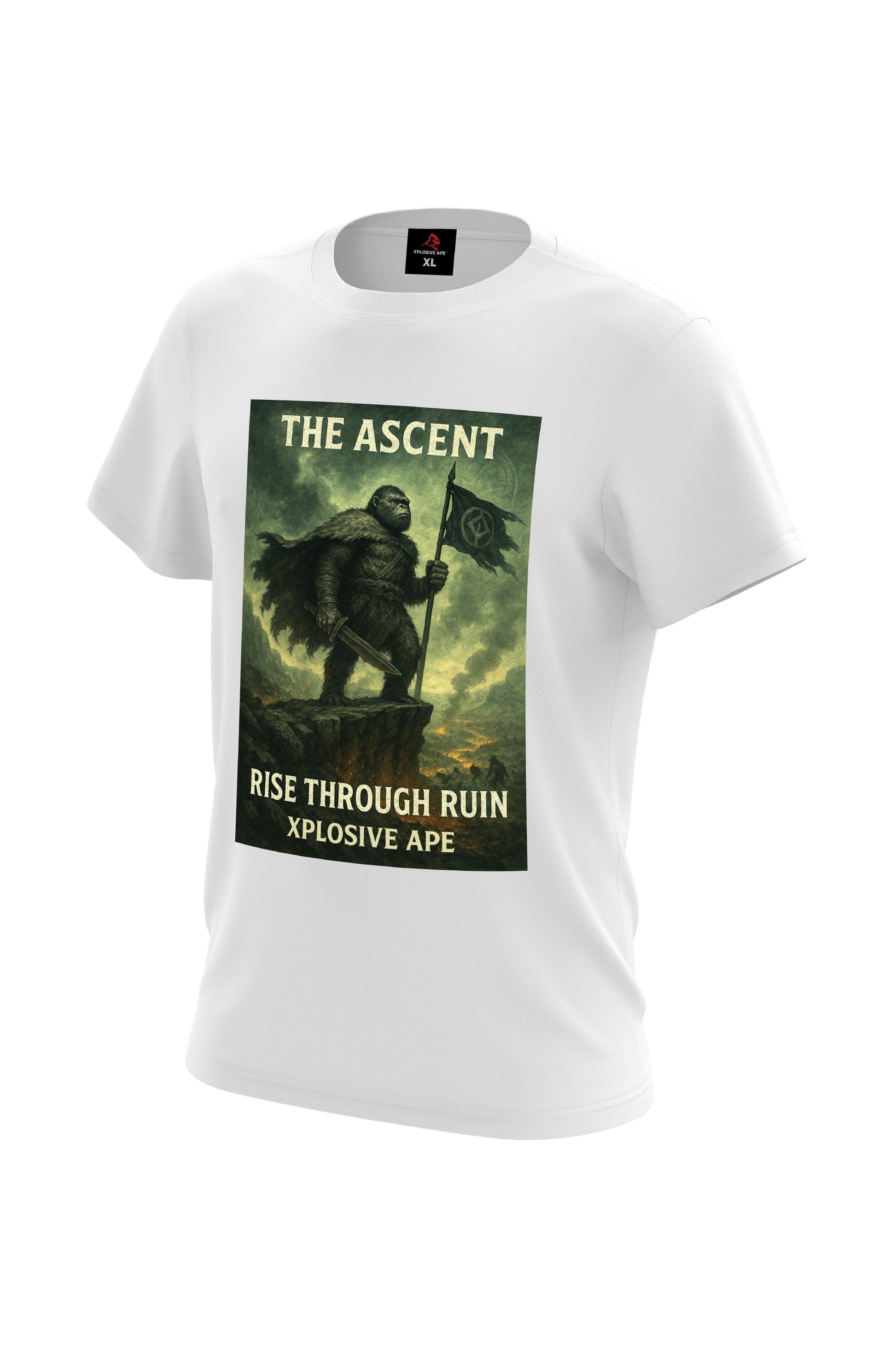 XAPE Rise Through Ruin Tee - White Xplosive Ape