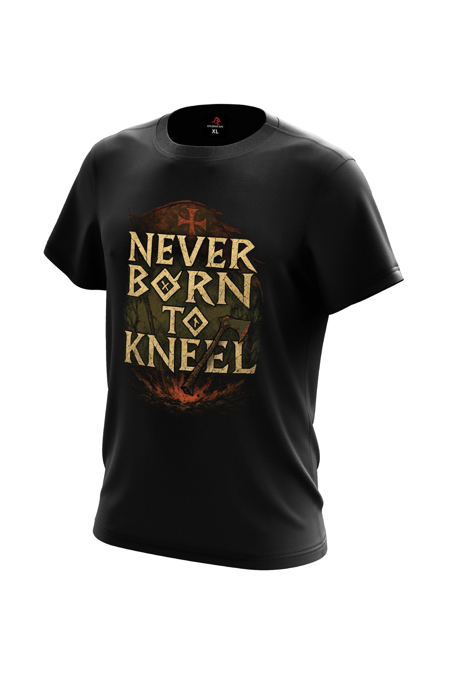 XAPE Never Born To Kneel Tee - Black Xplosive Ape
