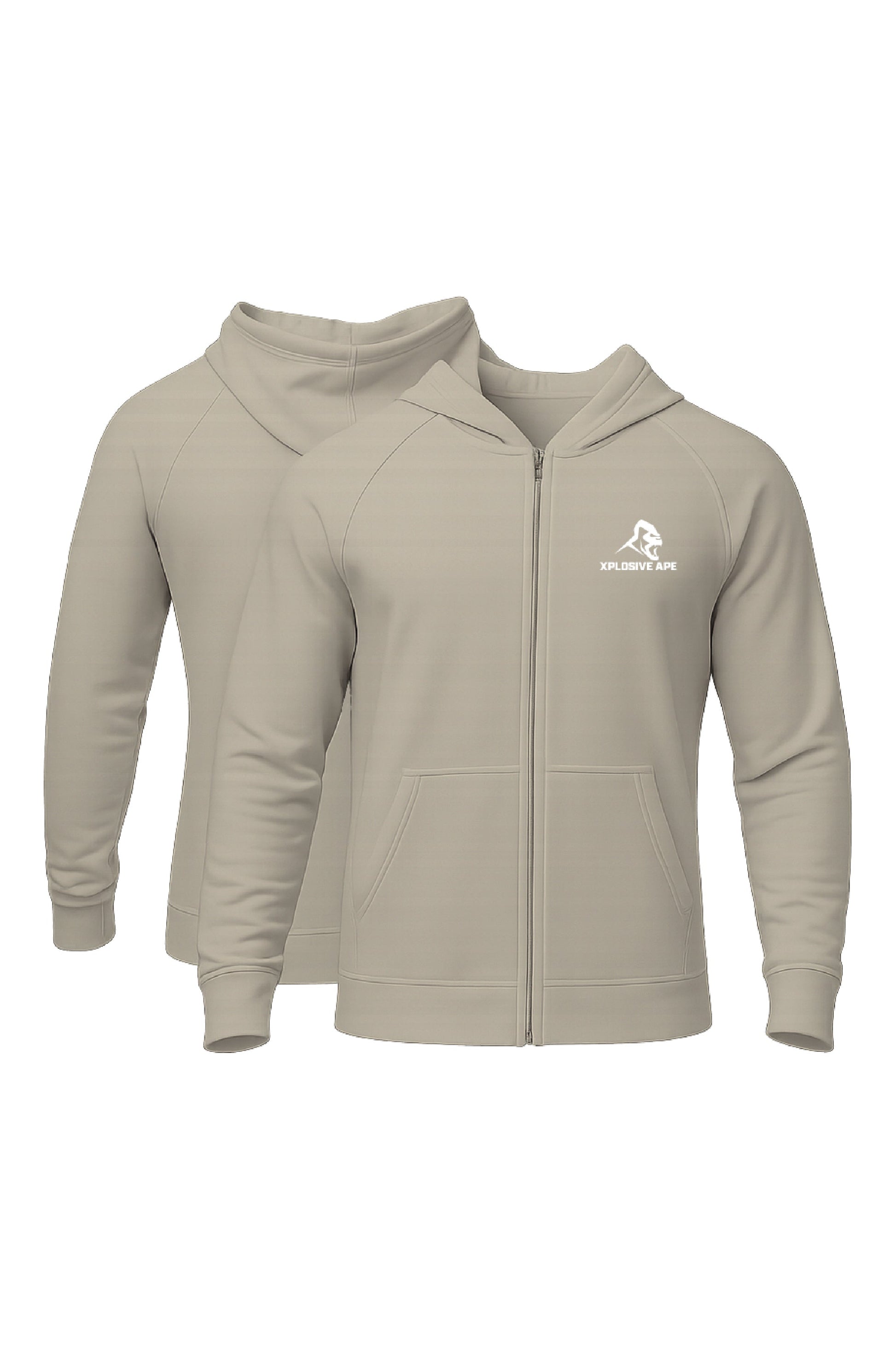XAPE Prime Oversized Zip Hoodie - Stone Xplosive Ape